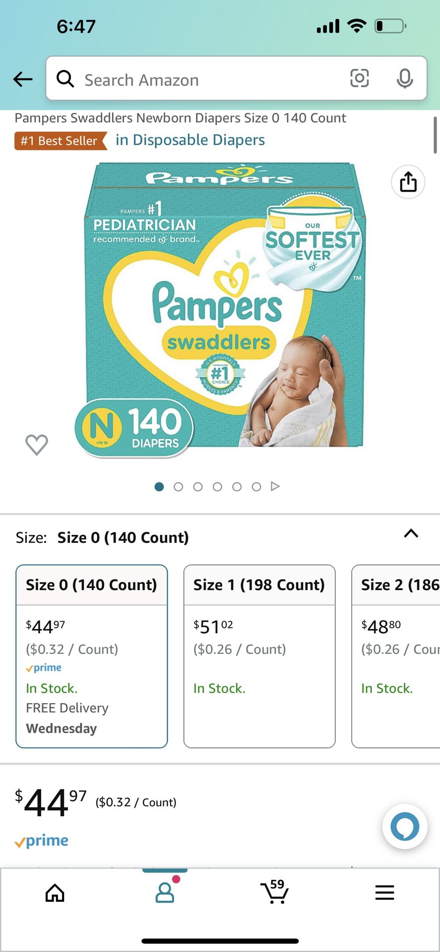 Pampers Swaddlers (Newborn Size)