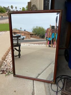 Japanese style wooden mirror