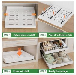 4 Pack Pull Out Cabinet Organizer Expandable (12"-20“ Width),