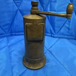 Vintage Solid Brass Grinder Manual Hand Crank Farmhouse Kitchen Decor