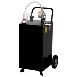 Garvee 40 Gallon Fuel Caddy, Fuel Storage Tank with Manual Transfer Pump,Gasoline Diesel Fuel Container for Cars, Lawn Mowers, ATVs, Boats, More, Blac