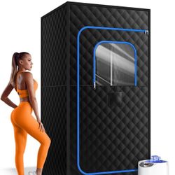 Sauna Box, Portable Sauna for Home, Personal Steam Sauna Tent with 1200W 3L Steamer Heater, 15 Levels, Remote Control, Foldable Chair, =Q5-431