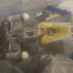 Box Of Legos. Bunch Of Random Pieces. Incomplate Box Sets 