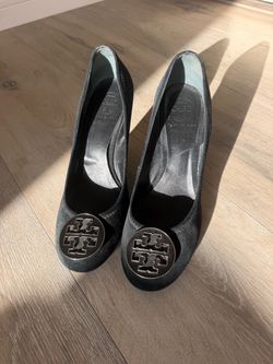 Tory Burch Black Suede Platform Pumps