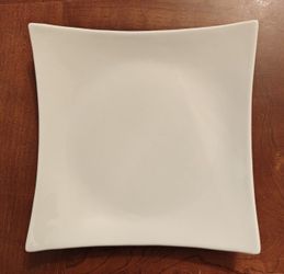 9" Super White Square Porcelain Sushi Plate 