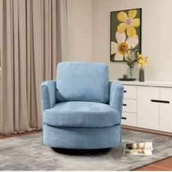 31.9" Swivel Accent Barrel Chair, Comfy Round Accent Sofa Chair for Living Room, 360 Degree Club Chair, Leisure Arm Chair for Nursery Bedroom Living R