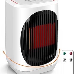 Heater for Indoor Use, Portable Electric Heaters with 3 Modes, 70° Oscillation, Remote Control, Overheating Protection, 1500W PTC Ceramic