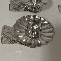 12 Vintage Tin Clip On Candle Holders