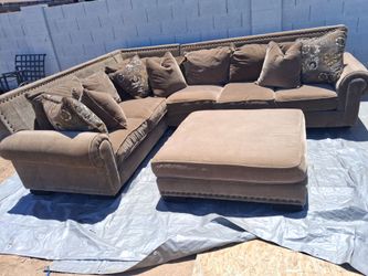 Velvet brown Sectional