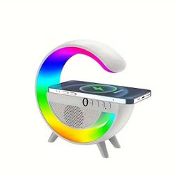 Smart Night Light Bluetooth Speaker Wireless Charger RGB Alarm Clock LED Lamp 