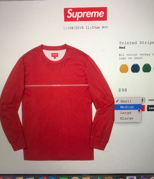 NEW sealed in bag Supreme Red Long Sleeve M