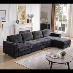 Sofa Couch for Living Room - 131''Modern 5 Seat Large Convertible