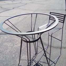 Rod Iron Bistro Table And Chairs. Make An Offer..I Need To Downsize