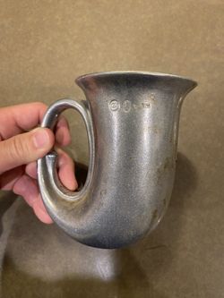 Vintage Wilton Armetale U.S.A. Pewter French Horn-shaped Beer Stein Mug 5”