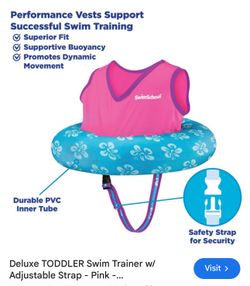 Deluxe TODDLER Swim Trainer w/ Adjustable Strap - Pink 
