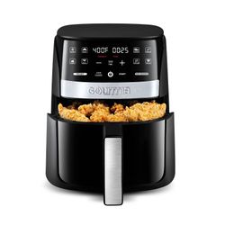 Gourmia 3qt Digital Window Air Fryer with 8 Presets & Guided Cooking: 1200W,