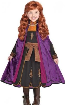 Disguise Disney Anna Frozen 2 Deluxe Girls' Halloween Costume Sz 3/4T