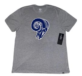 Los Angeles Rams 47 Brand Gray T Shirt Mens Medium New Vintage Logo