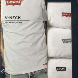 Levis Premium Cotton V-Neck Short Sleeves Tees 3 Pack S