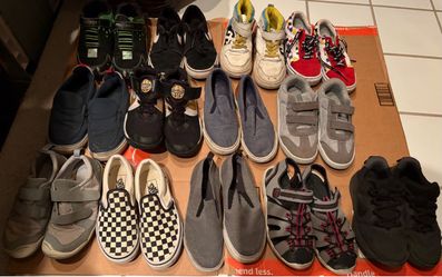 13 pairs Boys Size 1 shoes collection