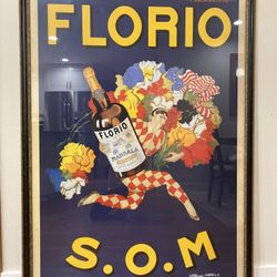 Large Colorful Italian “Florio, 1915” By Marcello Dudovich. Size 41.75 In. X 57.50 In.