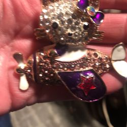 Betsy Johnson Hello Kitty Brooch And Necklace