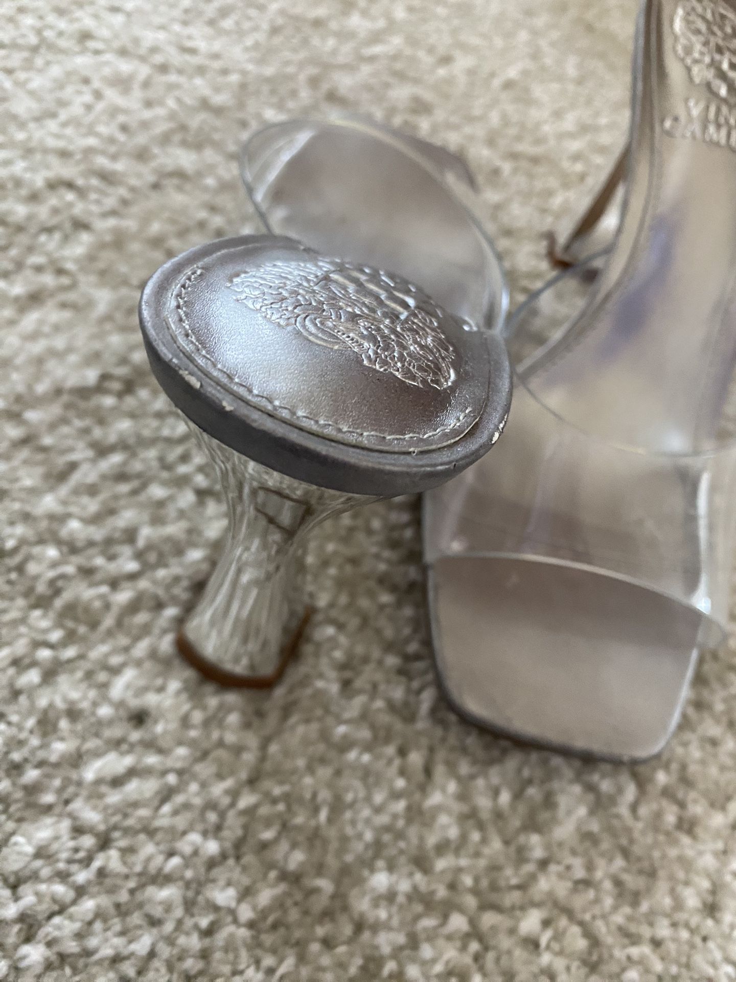 New Clear Slip On Heel Sandals Size 6