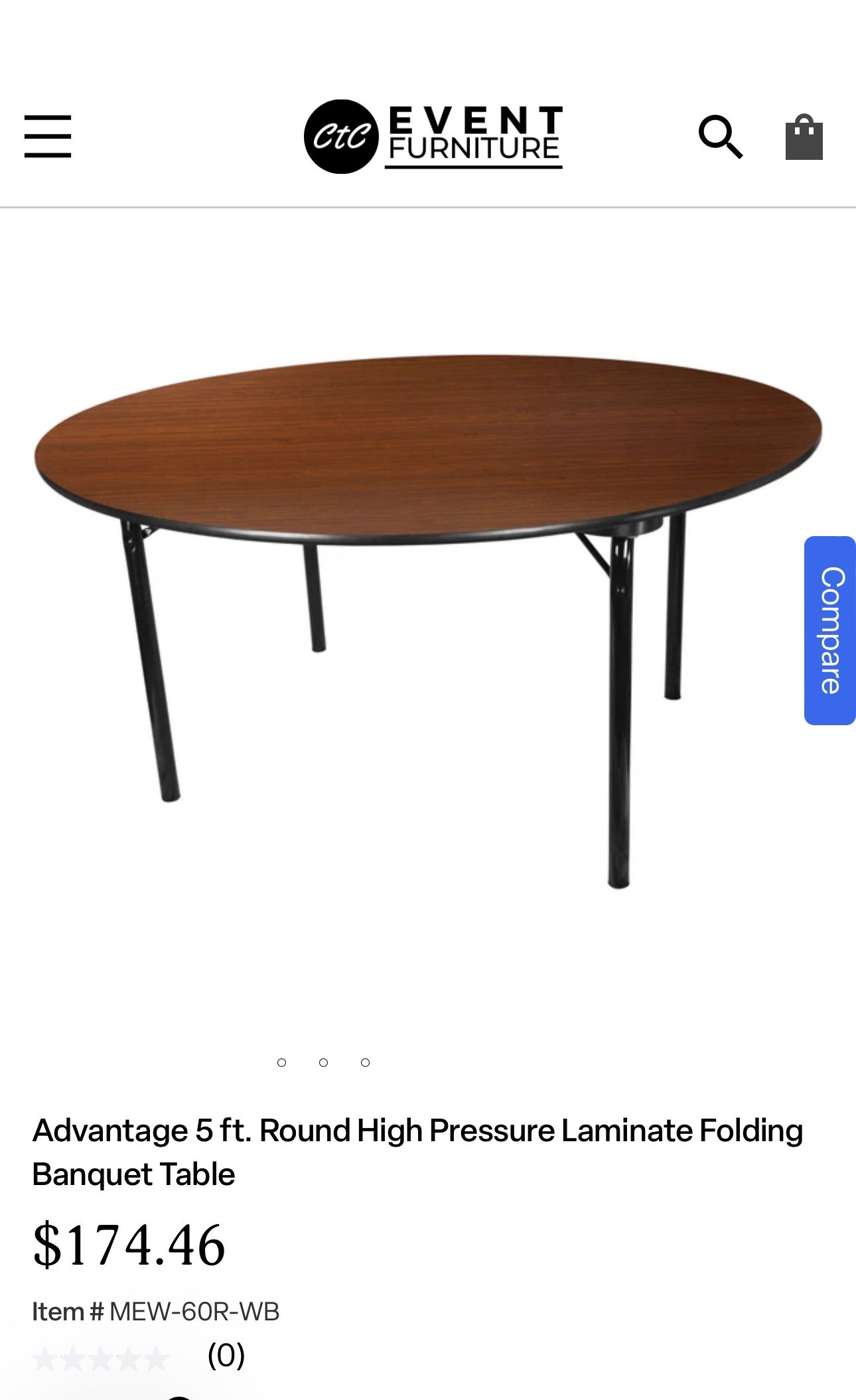 60” Round Banquet tables (2)