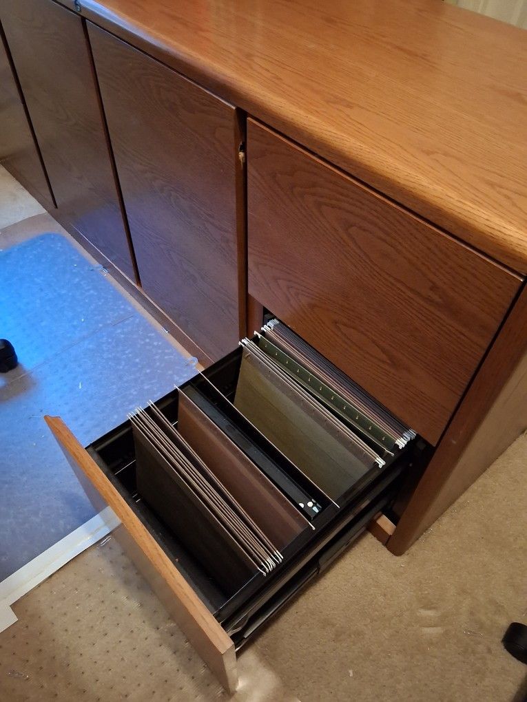 Wood credenza file cabinet