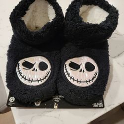 Brand New Disney Nightmare Before Christmas Jack Skellington Booty Slippers Size 5 1/2 - 7 1/2 Adult Size