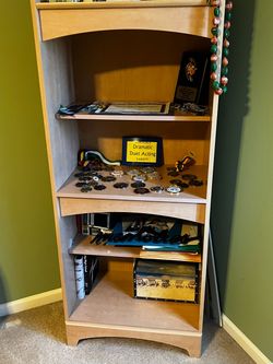 Light Wood 4-Shelf Bookcase