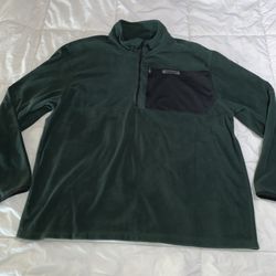 Timberland Fleece Mens XXL 2XL Pullover 1/4 Zip Sweater Green Excellent