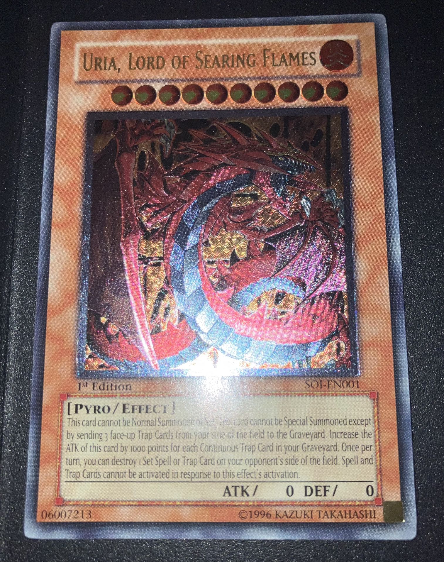 Uria, Lord of Searing Flames | SOI-EN001 | 1st Ed Ultimate Rare | NM-LP | 2006