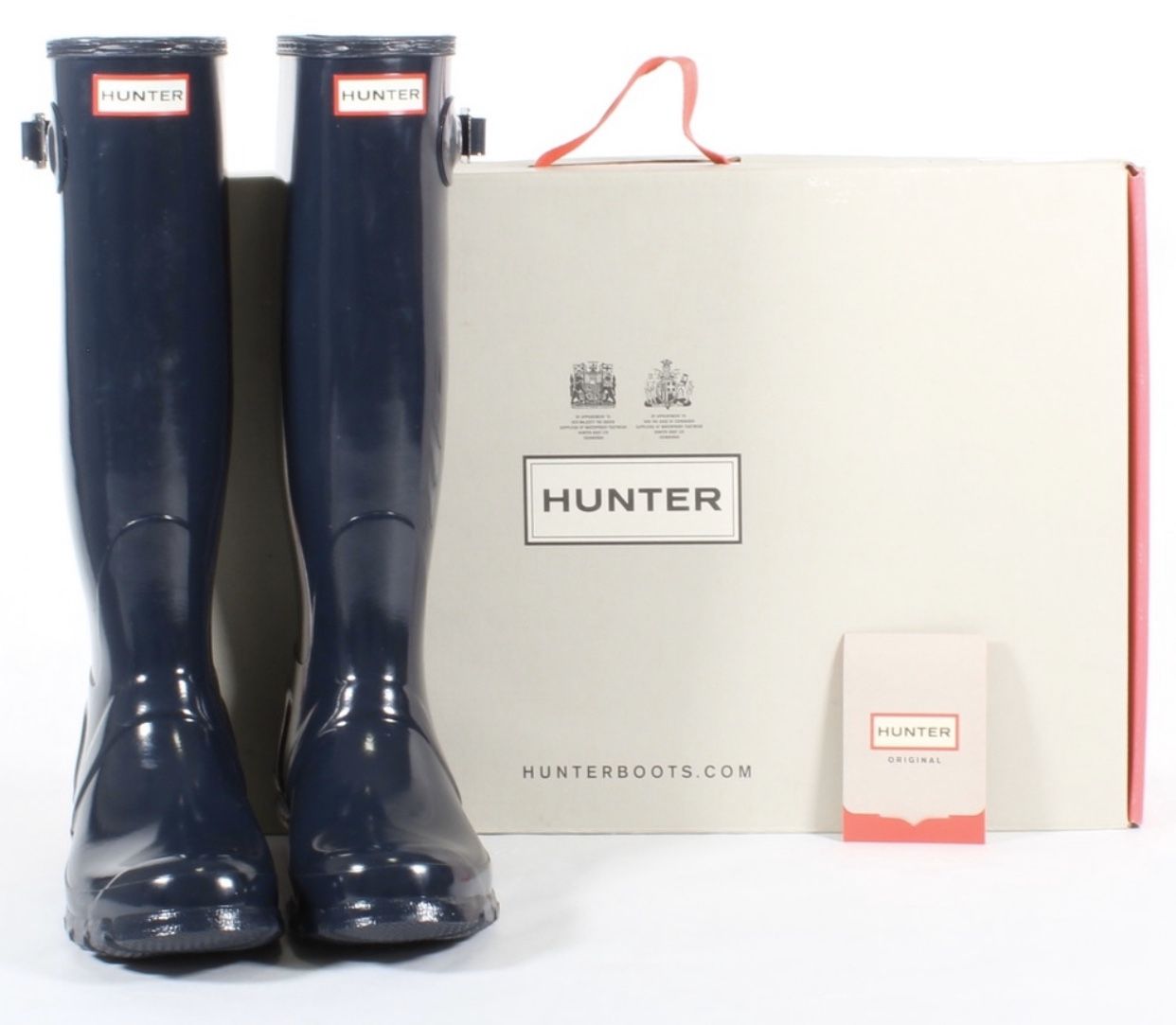 Hunter Women's Original Tall Gloss Rain Boots Navy Blue Winter Size 7 & 8 NEW IN BOX