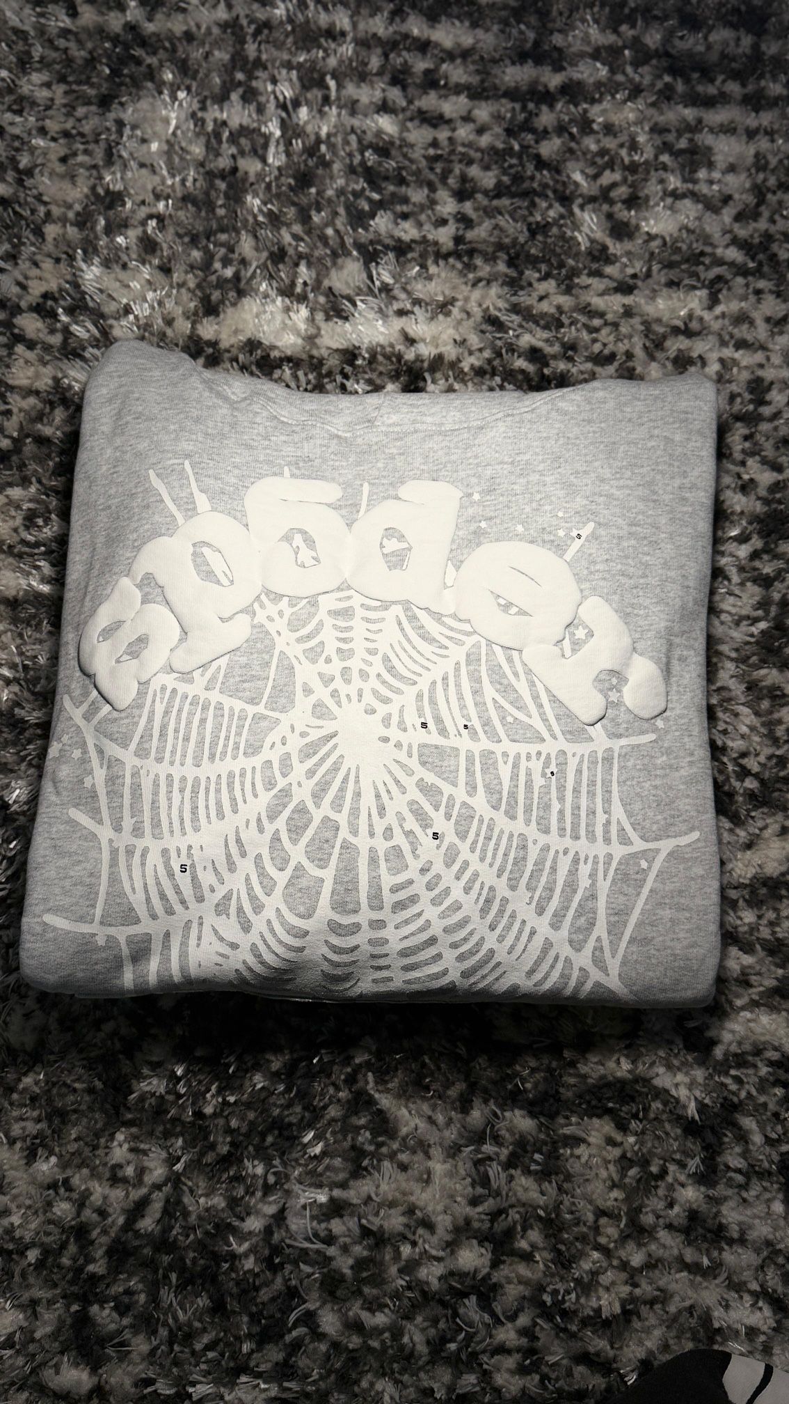 Sp5der Spider Web Graphic Hoodie – Gray