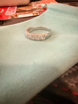 Moissanite Ring in 925 Sterling silver half eternity