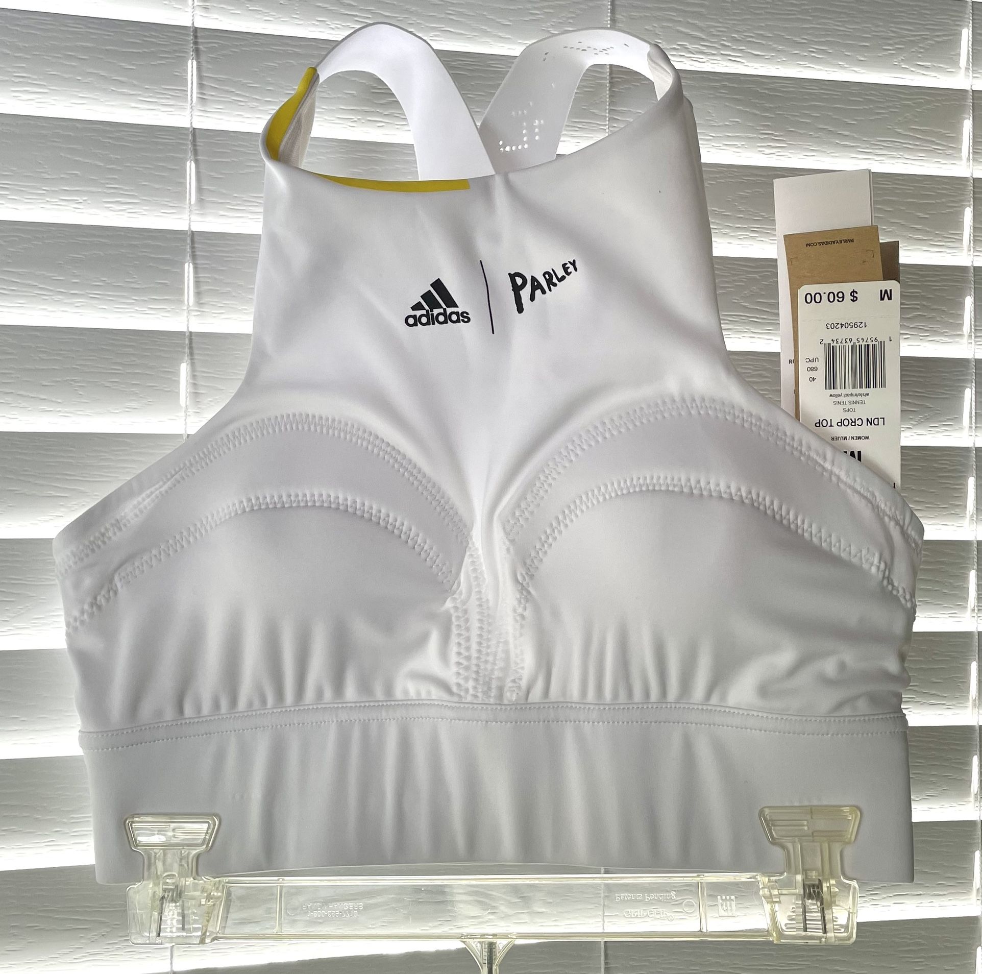 Adidas Parley Sports Bra - Women’s Medium - White - High Support - Athleisure