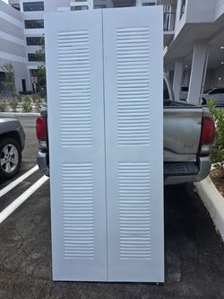 White Louvered metal Door