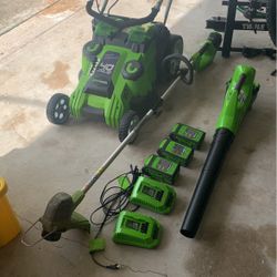 Greenworks Lawn Set