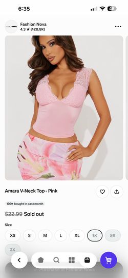 Pink top fashion nova size 1X (XXL)