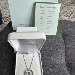 SPRING SALE🌸 Na Hoku Pearl Factory silver wave pendant with abalone and 7.2 mm blue silver Akoya pearl and adjustable silver chain.