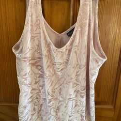 Bold Elements Womens Velvet Scoop Neck Key Hole Tank Club Top 90s Light Pink M