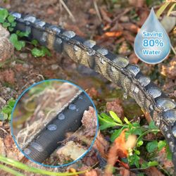 LINEX Garden Flat Soaker Hose  50FT (25ft 2 pack), Black