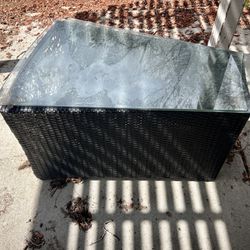 FREE Patio Table With Hole Under Glass Top