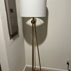 Gold And White Floor Lamp For Sale 