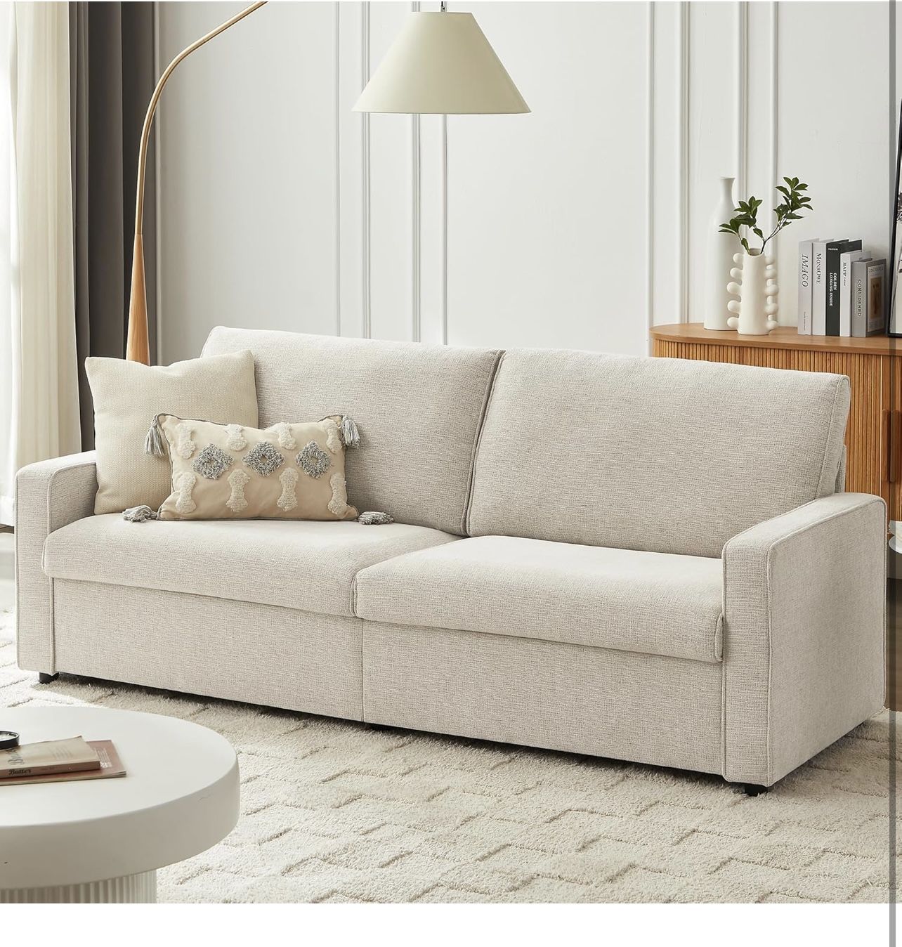 80'' Loveseat Couch, Sofa Couches for Living Room, Modern Love Seat Chenille Linen Sofa Small Couch, Removable Cover, Comfy Couch for Small Space/Bedr