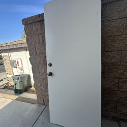Fire Door for Garage with Hinges and Handle Right-hand Inswing Dimentions : 31-3/4”x 78-1/2” In good condition Good work