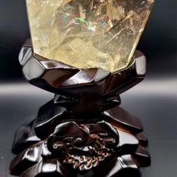 Smokey Citrine On Wooden Stand