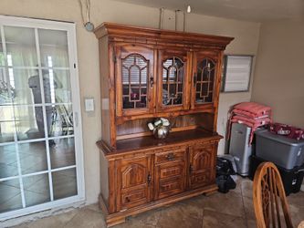 Solid Wood China Hutch Cabinet