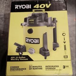 NEW RYOBI RY40WD01B 40V 10 Gal. Cordless Wet/Dry Vacuum (Tool Only)